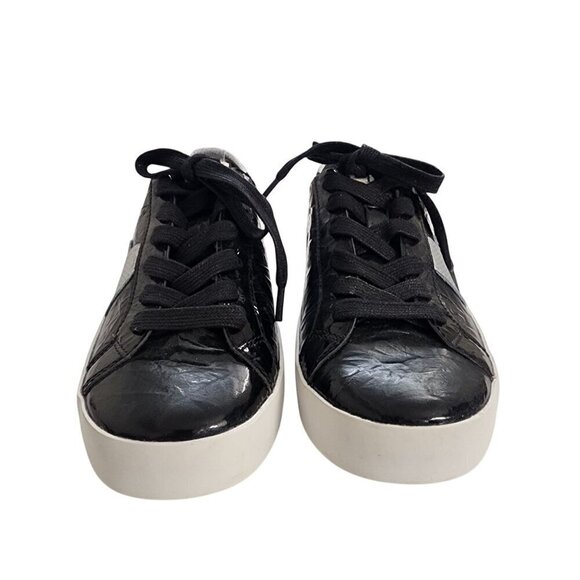 ED Ellen DeGeneres Eda-Gillen Lace-Up Leather Sneakers Black Silver 5.5 - Picture 2 of 11